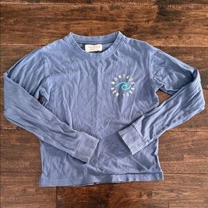 Ocean Drive Montauk New York Kids Blue Long Sleeve Shirt